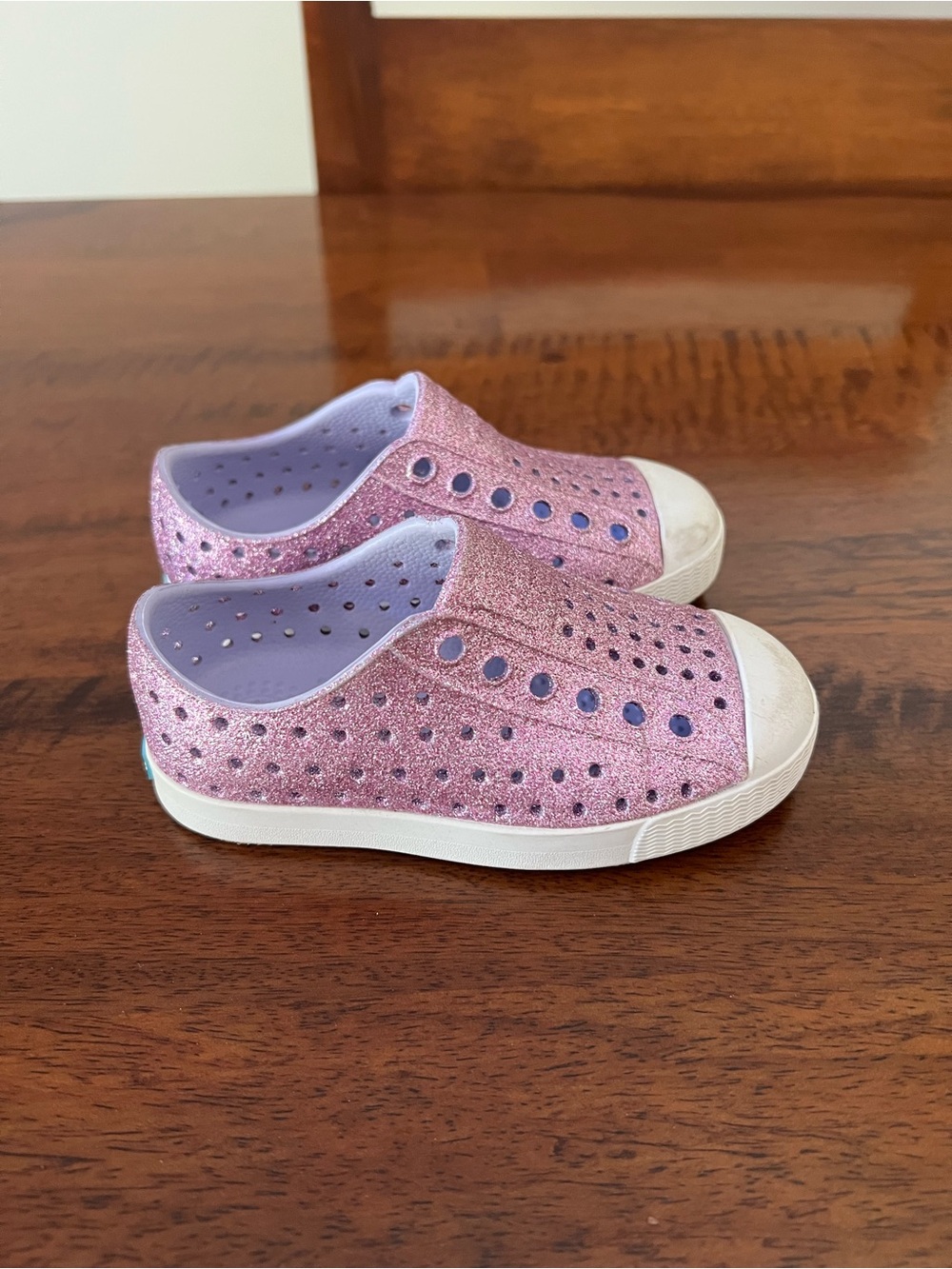 Native Shoes Kids Purple Glitter Slip-On Jefferson